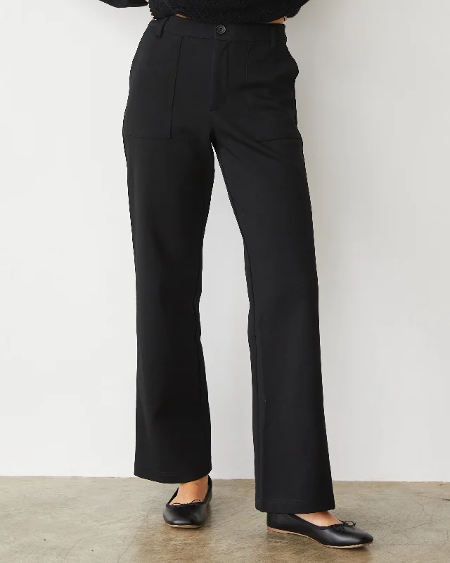 Cotton Knit Patch Pocket Pant European