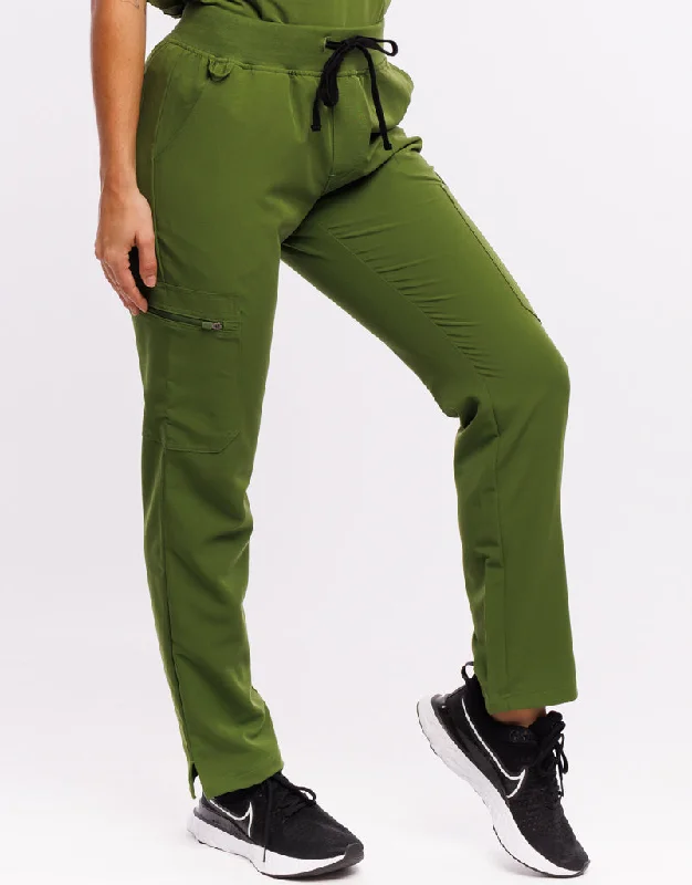 Essential Multi-Pocket Scrub Pants - Fern Green