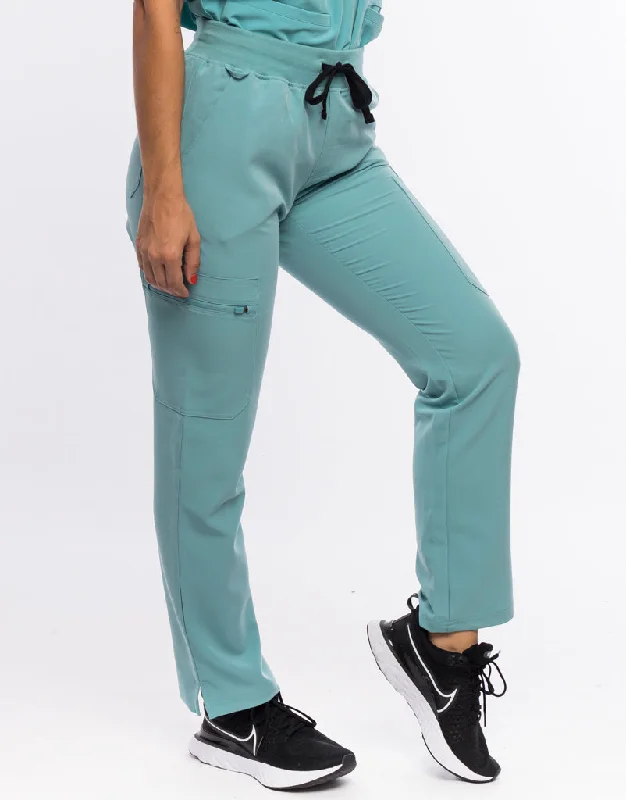 Essential Multi-Pocket Scrub Pants (Sample) - Audrey Teal