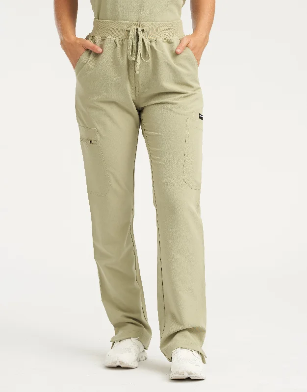Essential Multi-Pocket Scrub Pants - Matcha Luxurious Women's High -  end
