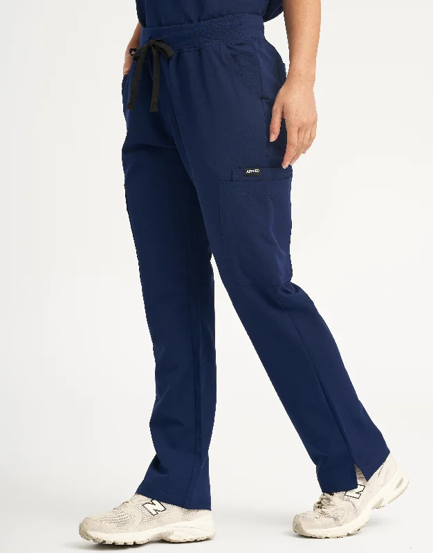 Essential Multi-Pocket Scrub Pants - True Navy Refined Women's Hand - crafted