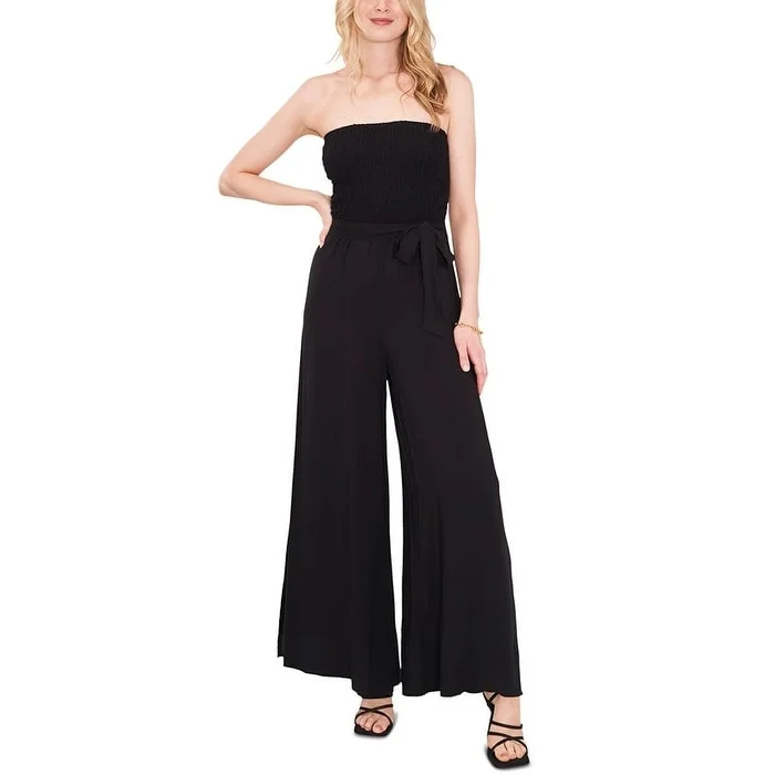 1.STATE Women's Strapless Wide Leg Jumpsuit Swimsuit Black