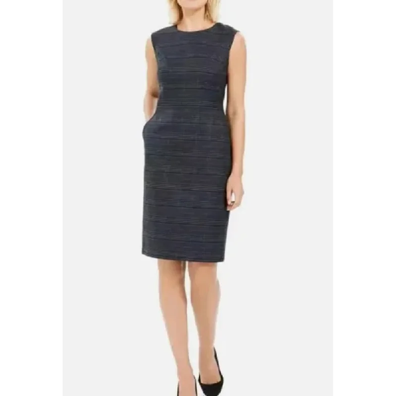 Anne Klein Women's Plaid Sheath Dress Blue Size 4