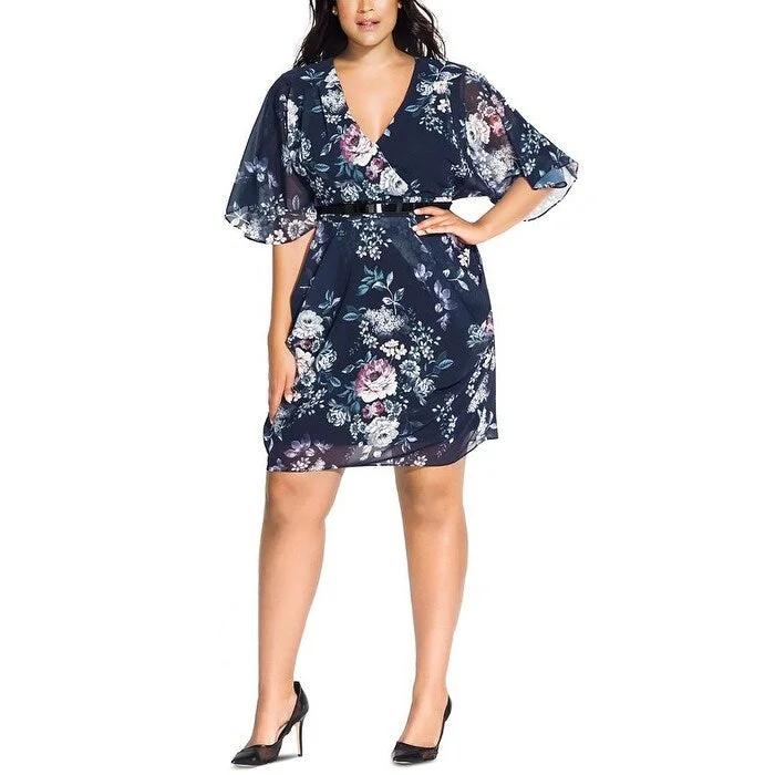 City Chic Women's Trendy Plus Size Mysterious Mysterious Navy Size 18W Sophisticated Women's Tailored