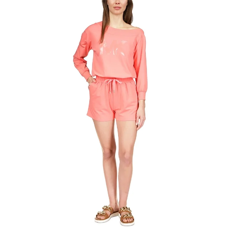 Michael Kors Women's Off The Shoulder Romper Pink Size Medium