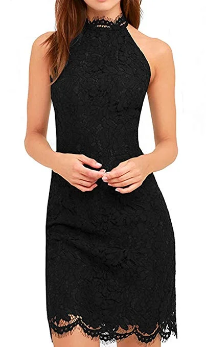 Women's Cocktail Dress High Neck Lace Dresses for Special Occasions Stylish Women's Tropical 