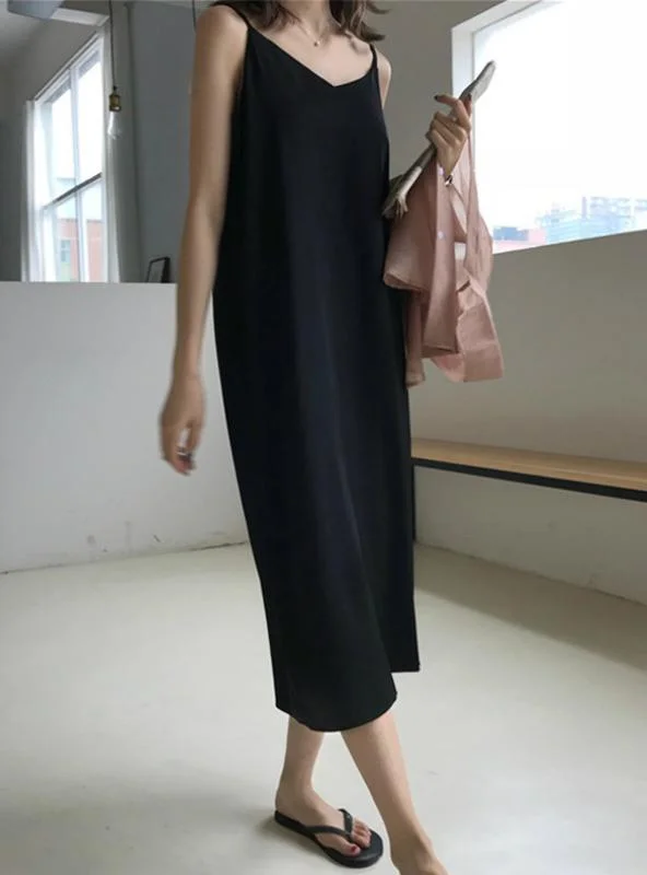 Women Maxi Dress Loose Sleeveless Dresses