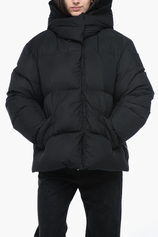 Off-White Turteneck Down Jacket with Logo Patch