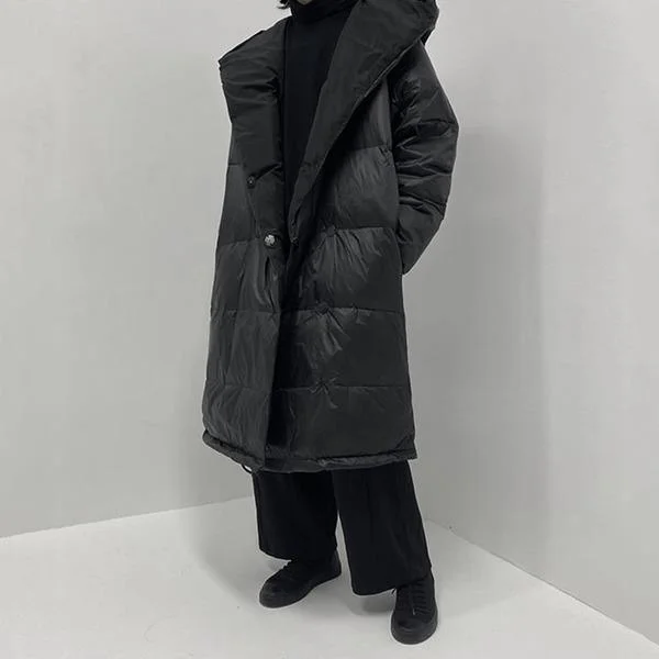 Winter Fashion New Big Turn down Collar Loose Keep Warm Black All-match Coat Feminine Women's Style 