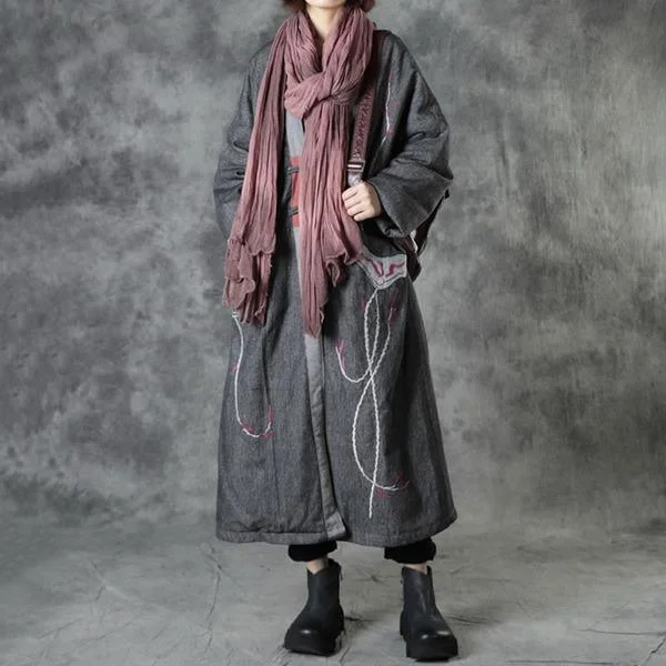 Winter Fashion Simplicity Zen V-neck Collar Loose Keep Warm Women Parka Coat Casual Women's Loose - fitting