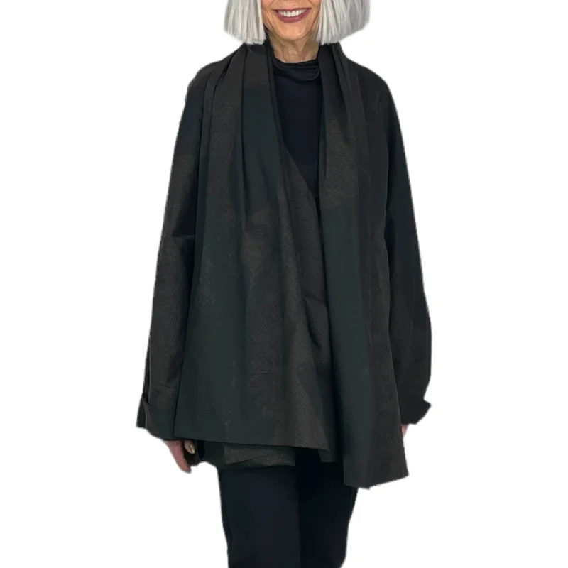 PRINTED SHAWL COLLAR MICRO JACKET Compression