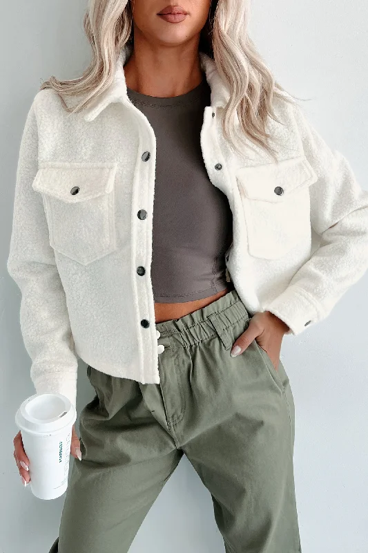 I've Got Big Plans Snap-Button Jacket (Ivory)