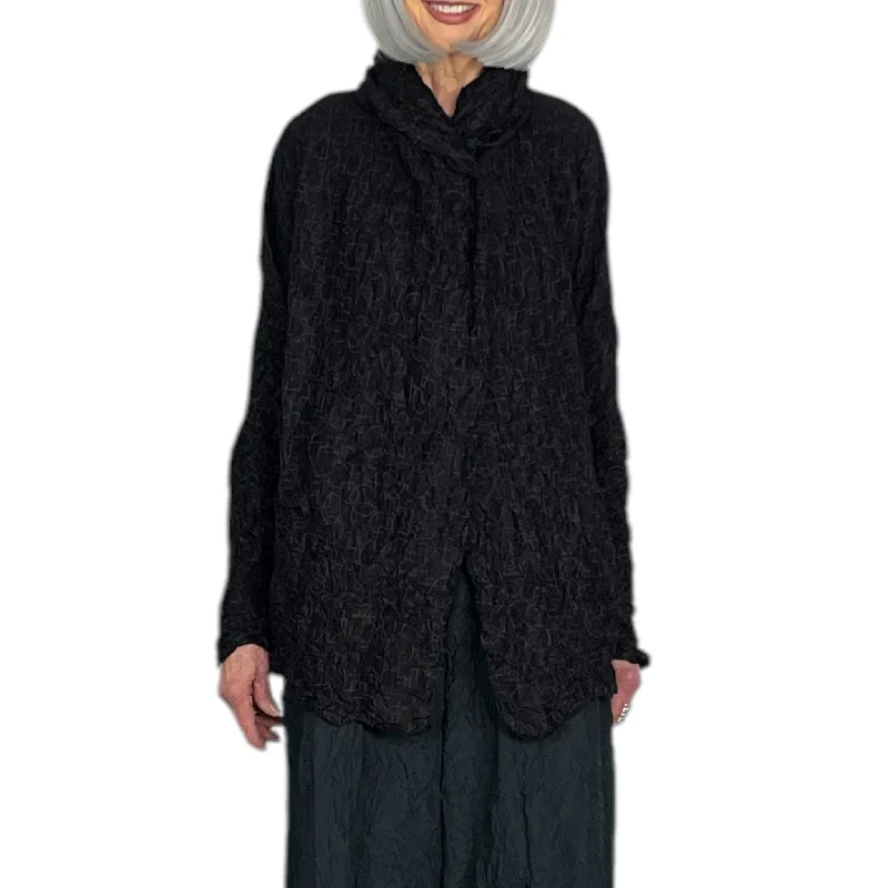 CRINKLE PLEAT HOODED JACKET Sustainable Organic