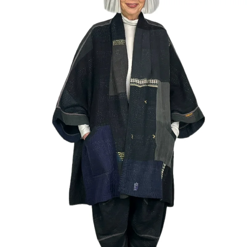 SW PATCH DOUBLE COLLAR PONCHO