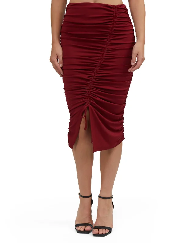 Bebe Women's Ruched Matte Jersey Skirt Casual Women's Loose - fitting