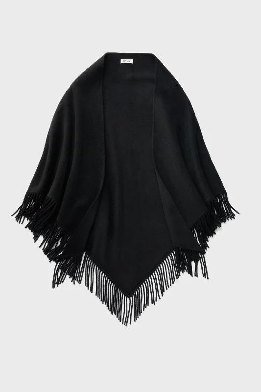 Black Fringe Wrap Scarf