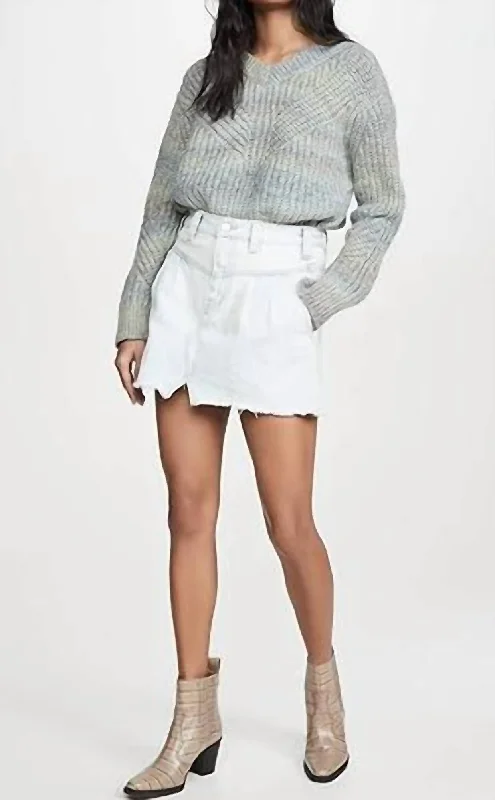 Sidecar Denim Skirt In Clay White Gym