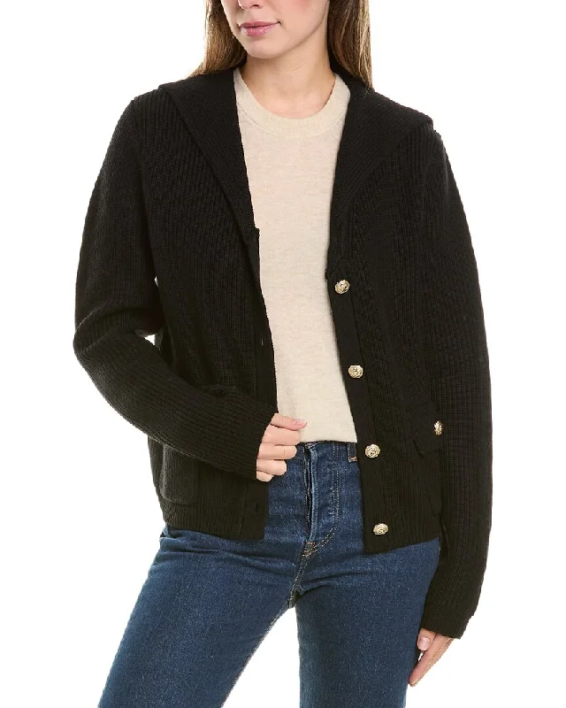Bruno Magli Sailor Collar Wool Jacket Bold Women's Animal Print