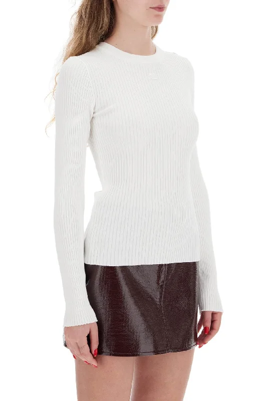 Courreges "ribbed Stretch Knit Pullover Sweater