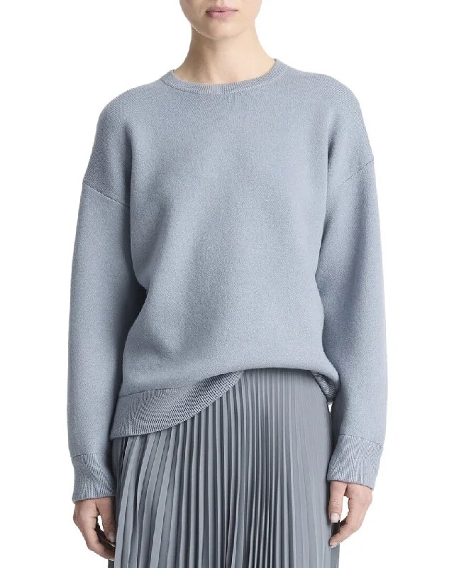 Vince Structured Crewneck Wool-Blend Pullover